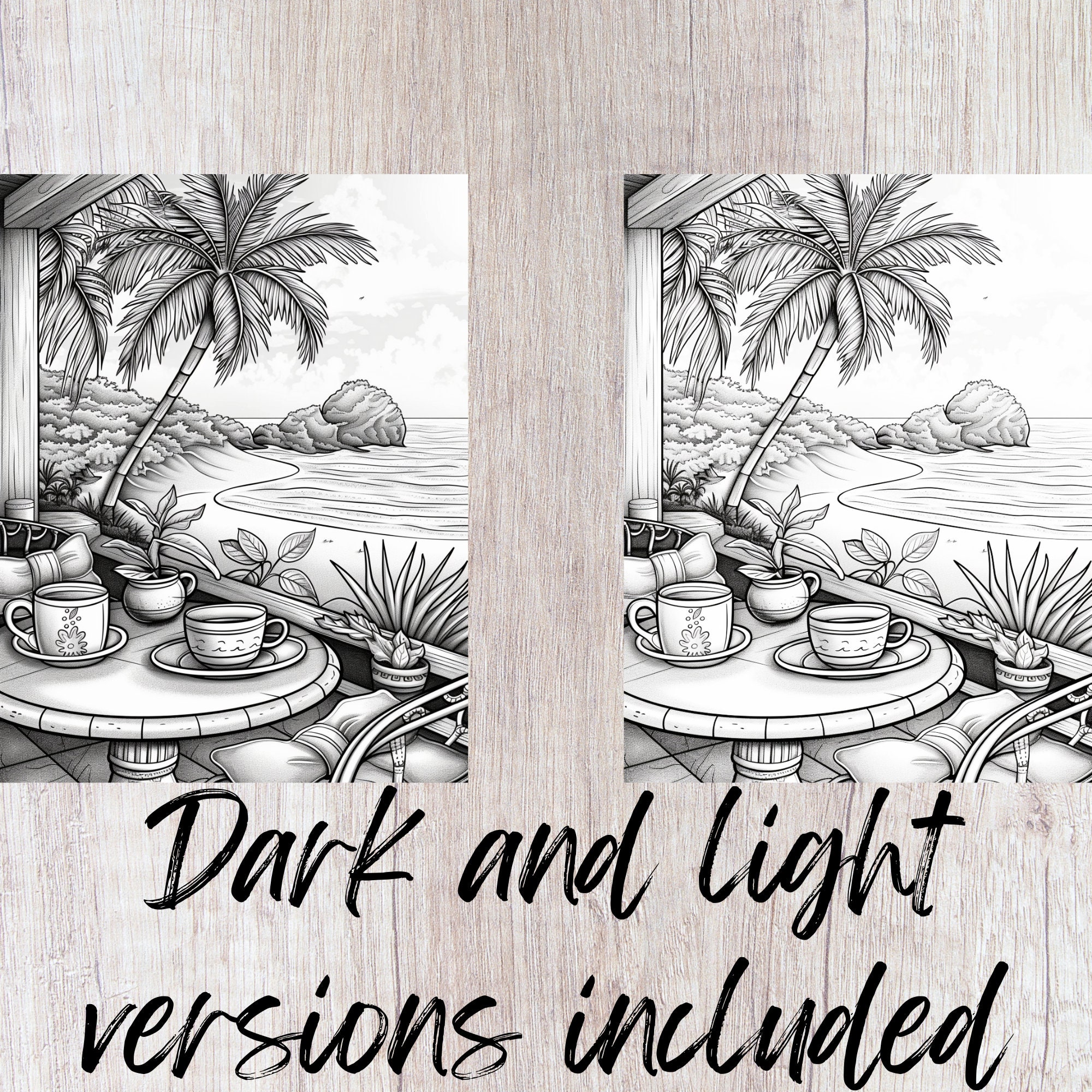 25 Tropical Paradise Coloring Pages, Printable Coloring Book PDF ...