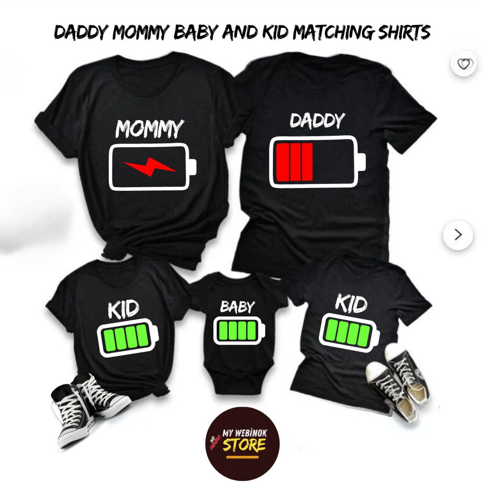 Family Shirts Matching Shirts Mom Dad and Baby Battery Family Shirts ...