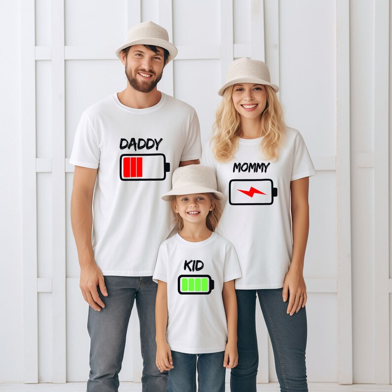 Family Shirts Matching Shirts Mom Dad and Baby Battery Family Shirts ...