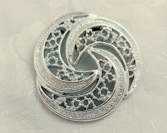 Vintage Gerry’s Swirl Brooch Silvertone