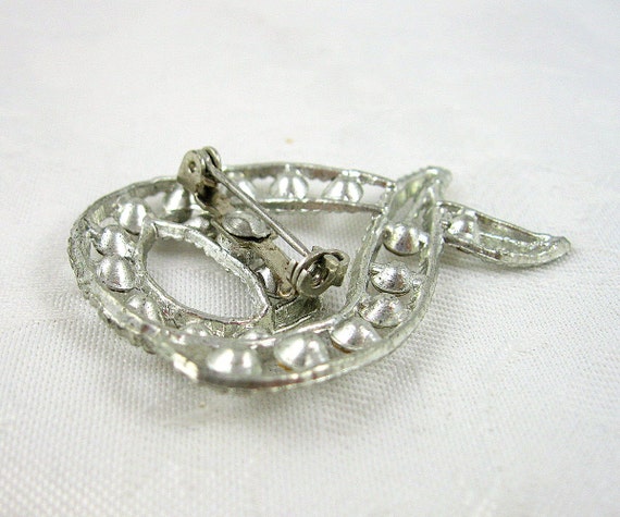 1950s Vintage Costume Jewelry Diamond Rhinestone Leaf/flower