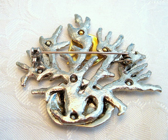 Vintage Sea Life Brooch Silvertone Goldtone - image 6