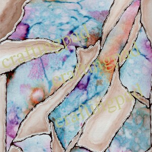 Aquarell und Tusche Handzeichnung Abstrakter Hintergrund - Originale Tusche Zeichnung über Aquarell - Druckbare JPEG Datei - DIGITAL DOWNLOAD