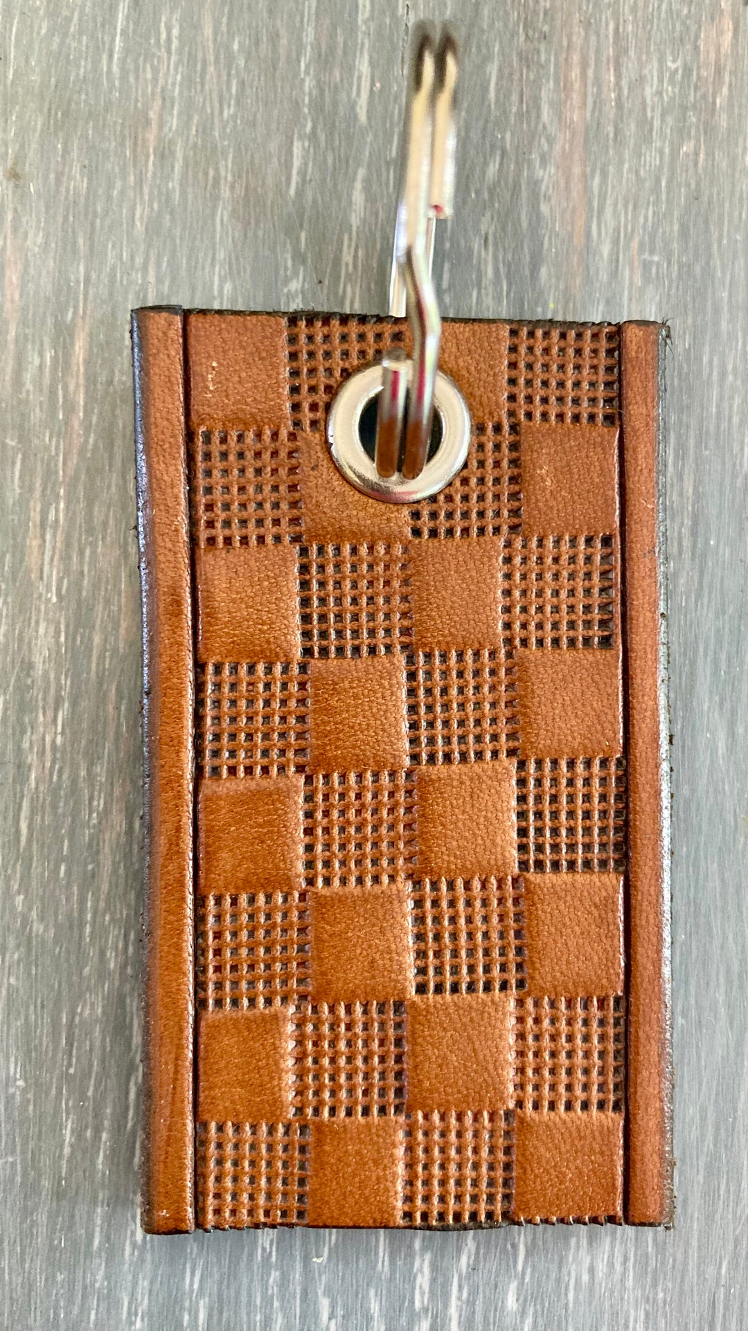 Brown - Hand Carved Sheesham Wood Block Keychain main image 1