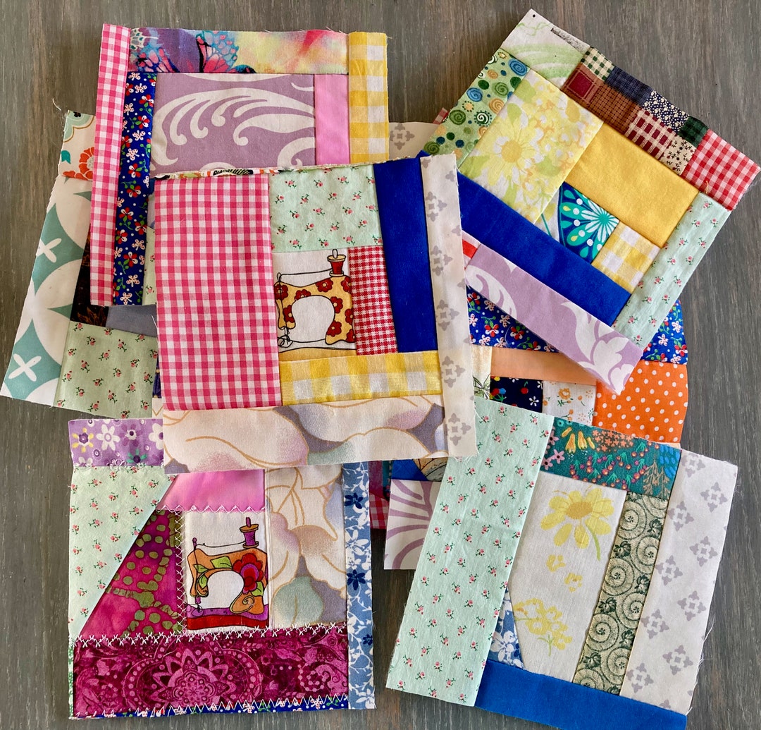 Set of 12 Quilt Blocks 6 Inch Crumb / Scrap Quilt Squares Etsy
