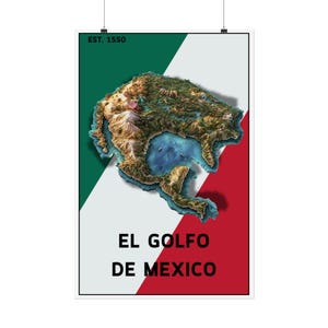 El Golfo de Mexico Carta de Loteria | Gulf of Mexico Lottery Card  Rolled Poster