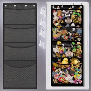 Over Door Storage Bag for Toys | Hanging Net Organizer for Stuffed Animals & Plushies