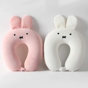 Miffy Rabbit Ears Memory Foam Neck Pillow – Comfortable U-Shaped Travel Pillow for Car & Plane