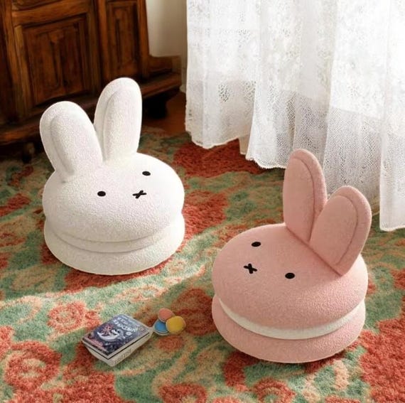 Cute Bunny Kids Miffy Sofa - Toddler Learning Chair, Plush Cartoon Seat for Boys & Girls, Baby Reading Corner, Small Soft Chair