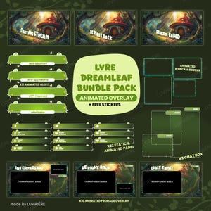 Twitch Animated Overlay Bundle - Dreamleaf Forest Theme (Digitaler Download)