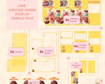 Cupcake Anhänger TikTok Overlay | Animierte Szenen (Digital Download)