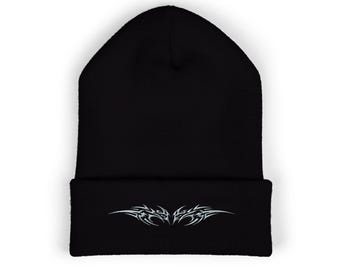 y2k work cap archive beanie black cap 平成 Vintage Brand New Y2K Black & Grey Spider Spiderweb Beanie Hat