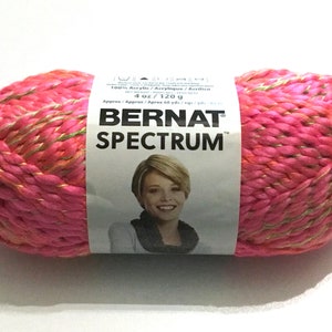 DISCONTINUED Pink Flamingo Spectrum Yarn by Bernat Yarns, acrylic yarn, #6 weight yarn, knitting yarn, crocheting yarn, super bulky yarn
