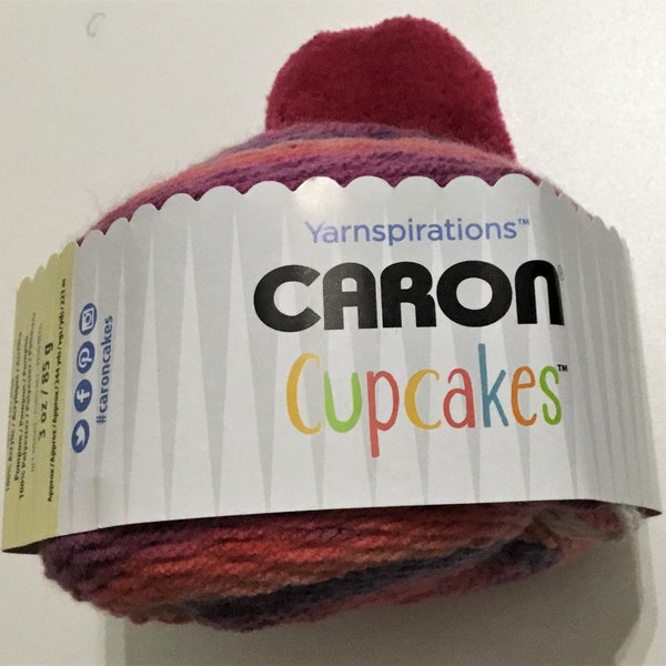 DISCONTINUED Sweet Berries Cupcakes Yarn by Caron Yarn, acrylic yarn, self-striping yarn, n, cake yarn,  knitting yarn, crocheting yarn