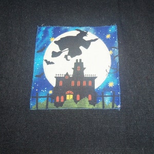 HAUNTED HOUSE HALLOWEEN Dbl. Layer Crochet Towel for kitchen or bathroom image 2