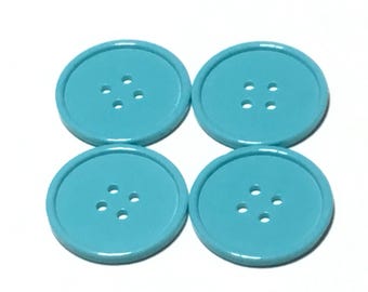 4 large Aruba Sea 1 1/2" buttons, plastic buttons, 4-hole buttons, sewing buttons, crafting buttons, knitting buttons, crocheting buttons