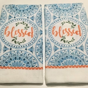 Blessed Geometrics Cotton Kitchen Towels - Set of 2