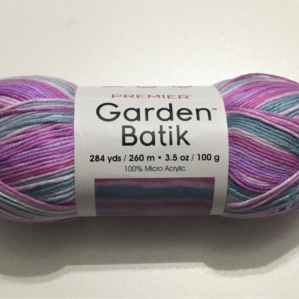 DISCONTINUED Dahlia Garden Batik yarn by Premier Yarns, DK weight yarn, micro acrylic yarn, self-striping yarn, knitting yarn, crochet yarn'