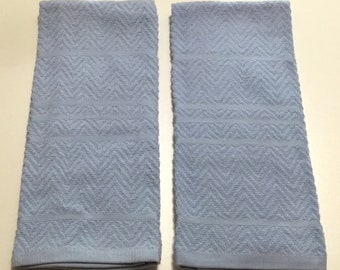 Sky Blue Set of 2 Thick Cotton Kitchen Towels, Dish Towel, Hand Towel,  Kitchen Decor, Hostess Gift, Housewarming Gift, Blue Towel 