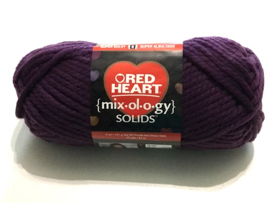 DISCONTINUED Plum Mix-ol-o-gy Yarn by Red Heart, Purple Yarn, 6 Weight  Yarn, Acrylic Yarn, Knitting Yarn, Crocheting Yarn, Super Bulky Yarn 