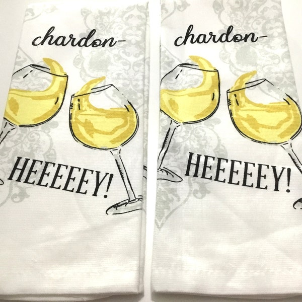 Chardon-heeeeey! set of 2 thick cotton kitchen towels, dish towel, hand  towel, bar towel, hostess gift, housewarming gift, kitchen decor