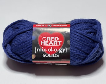 Discontinued Red Heart Mix-ol-o-gy Navy Blue Super Bulky Acrylic Yarn