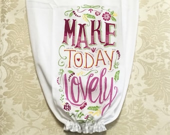 Floral Linen Plastic Bag Holder, Kitchen Storage