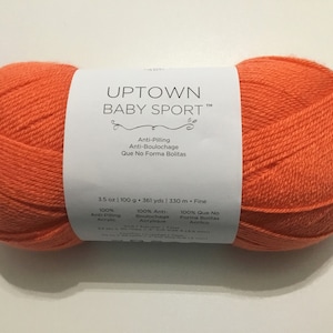 Discontinued Tangerine Uptown Baby Sport Yarn: Anti-Pilling Acrylic, 2 Weight