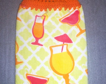 UMBRELLA DRINKS PLUSH and Big Double Layer Hanging Crochet Towel for kitchen, housewarming, birthday, gifts, holiday