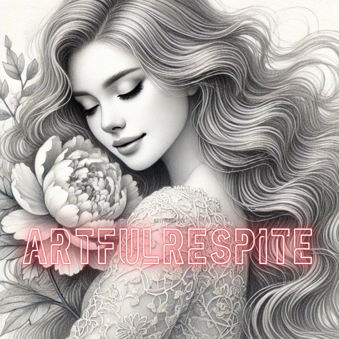 Printable Adult Colouring Page Selene - Etsy