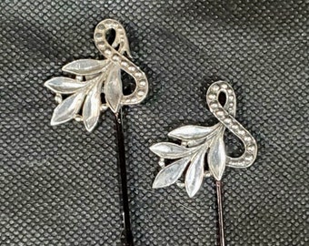 Vintage Sterling Silver Fancy Flourish by Taxco Hairpin (Hair Pin, Bobby pins) Set