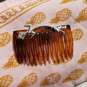 Vintage Sterling Navajo Yei (Rainbow Man) Hair Comb