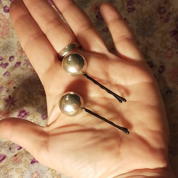 Vintage Sterling Silver Taxco Puffy Circles Hairpin Hair Pin Etsy