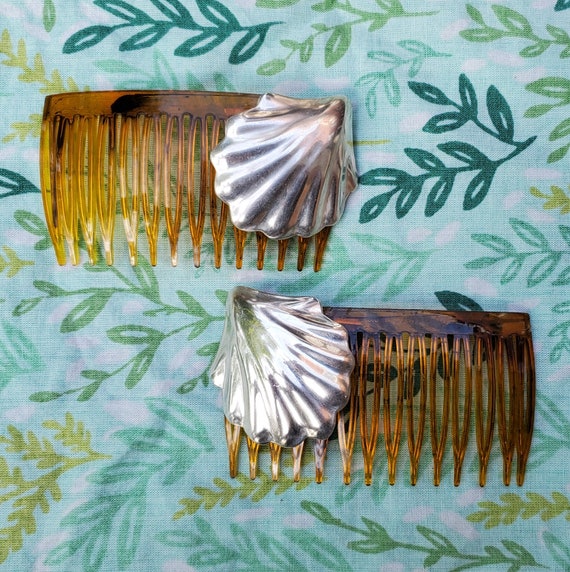 Shell Comb Design Vintage Sterling Silver Taxco Shell design hair Comb … - Gem