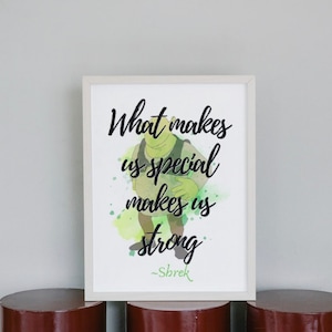 Shrek Inspired Printable Wall Art, Instant Download, Shrek Quote Poster, What Makes Us Special, Broadway, Musical Theatre Fan/Gift