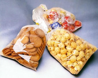 Clear Cellophane Treat Bags with Twist Ties – 100 Pcs 6x10 Inch Plastic Gift Bags for Cookies, Candy, Snacks, Party Favors