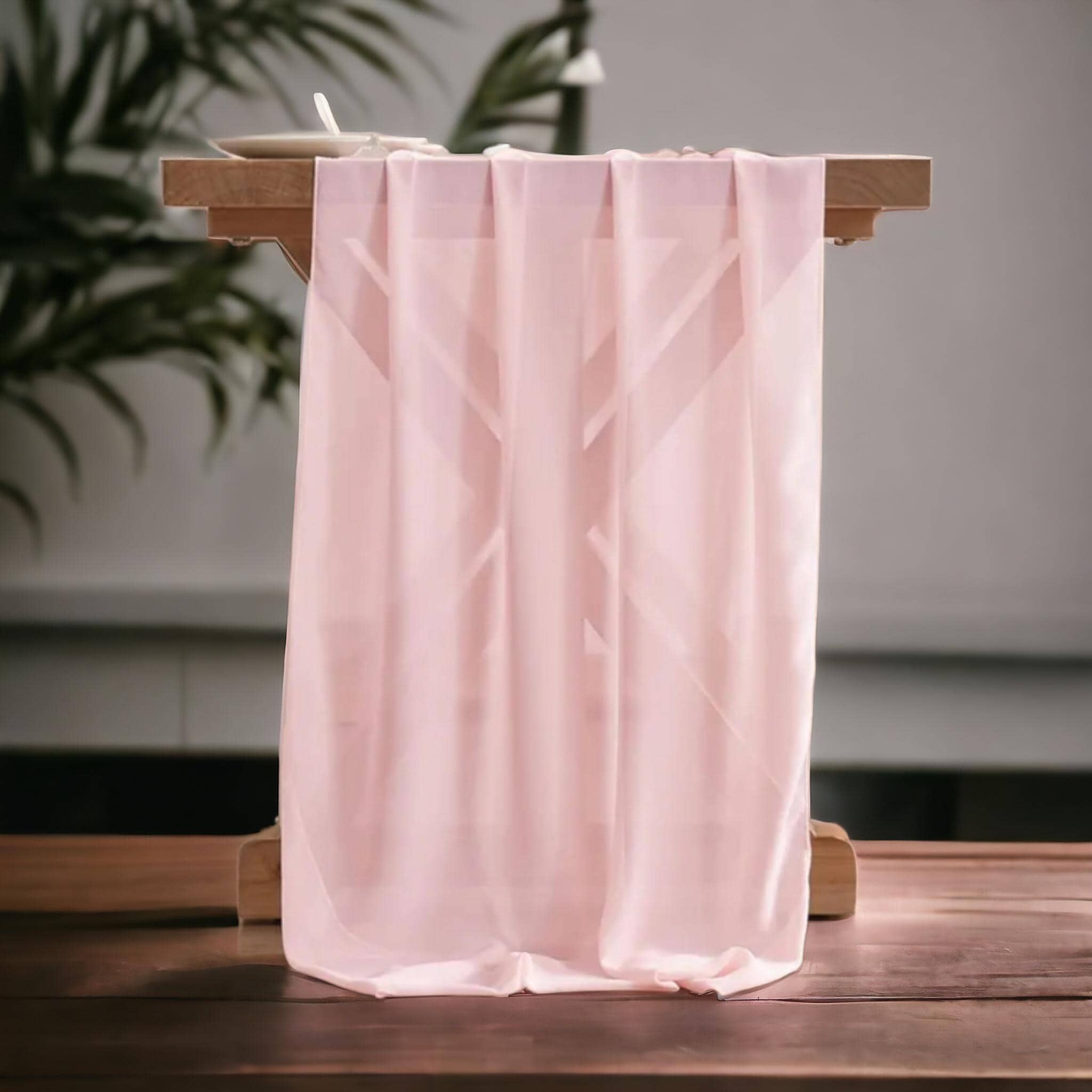 Soft Pink Chiffon Table Runner