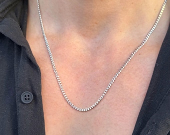 Collana da uomo a catena cubana in argento / Acciaio inossidabile da 3 mm, gioiello per tutti i giorni
