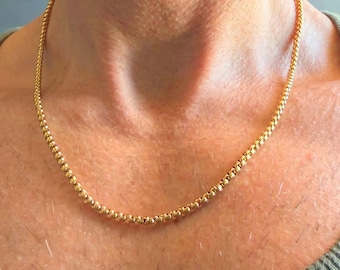 Collana da uomo in acciaio inossidabile con catena Rolo in oro