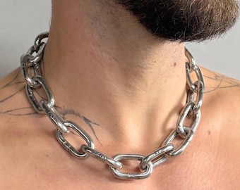 Men's Heavy Duty Stainless Steel Chain Necklace | 6mm Thick Industrial Statement Choker