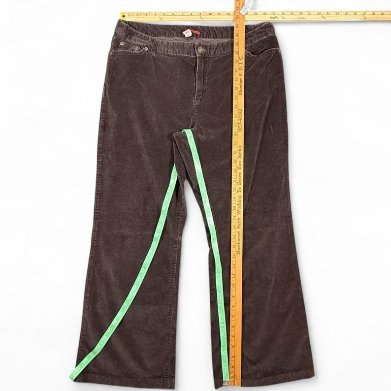 VTG Tapemeasure Anthropologie Wide Leg Corduroy Pants 16 Chocolate Brown 90s Y2K image 9
