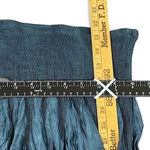 Anthropologie Lapis Smocked Strapless Bubble Dress Skirt OS Teal Boho Fairygoth image 8