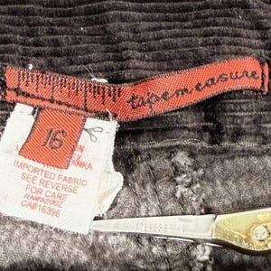 VTG Tapemeasure Anthropologie Wide Leg Corduroy Pants 16 Chocolate Brown 90s Y2K image 2