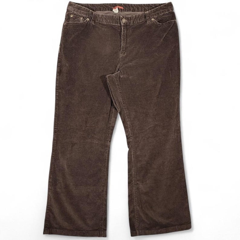 VTG Tapemeasure Anthropologie Wide Leg Corduroy Pants 16 Chocolate Brown 90s Y2K image 1