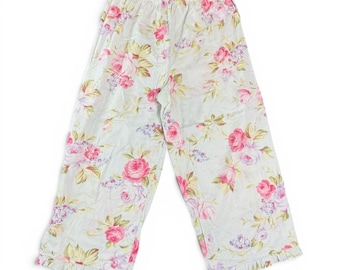 Pantalones de pijama con volantes estilo shabby chic floral Y2K de Victoria's Secret, talla M