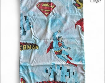 Vintage Superman Handmade Pillowcase Blue Red DC Comics 1978 PermaPrest USA Made