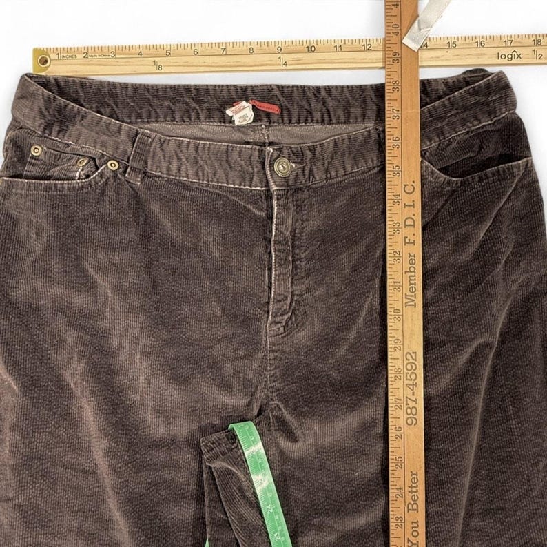 VTG Tapemeasure Anthropologie Wide Leg Corduroy Pants 16 Chocolate Brown 90s Y2K image 10