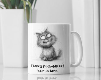 Katt | Katthårsmugg | Kattälskarepresent | Kattkaffemugg | Galen kattdame | Kattägare
