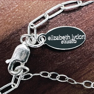 Real Labradorite Paperclip Chain Necklace Genuine Labradorite Adjustable Sterling Silver Genuine Gemstone BZ-P-205-Lab/s image 6