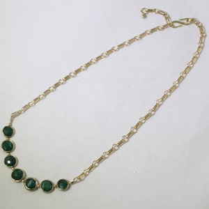 Emerald Statement Necklace Precious Gemstone Necklace Green Emerald Necklace Genuine Emerald Jewelry BZ-N-109-Em/g image 3